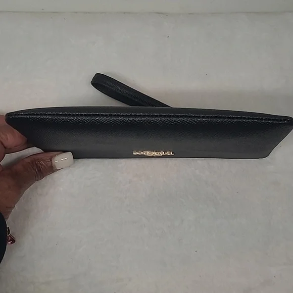 Coach Pebble Black Wristlet - Picture 8 of 12